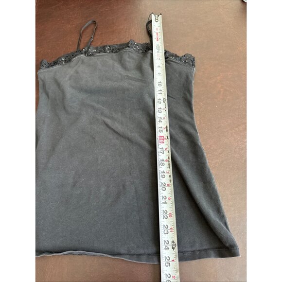 Express Womens Black Lace w/Sequin Trim Camisole L - Picture 5 of 6